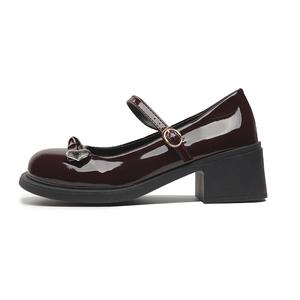 Туфли Мэри Джейн на массивном каблуке Women's Medd, Burgundy