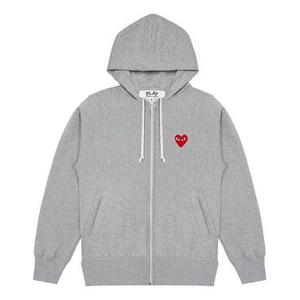 Толстовка multi heart zip up hoodie 'grey' Comme Des Garcons Play, серый
