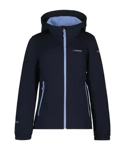 Куртка Softshell Icepeak "SOFTSHELL JACKE KLEVE - для детей", с капюшоном, с модной надписью-логотипом, синий
