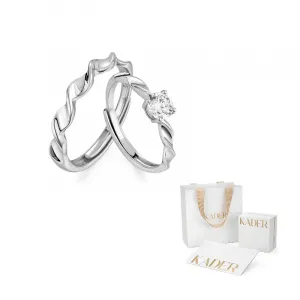 KADER Серебряное кольцо S925 унисекс серебристо-белое