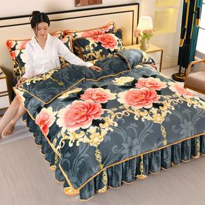 Antarctic Комплект постельного белья 1,8 м, 4 предмета: пододеяльник 200x230 см, простыня, наволочки, цветочный принт