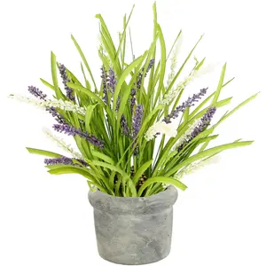 И.ГЕ.А. Искусственный цветок «Куст лаванды» I.Ge.A., фиолетовый/белый