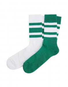Комплект носков Striped Organic Cotton Socks 8 By Yoox, зеленый