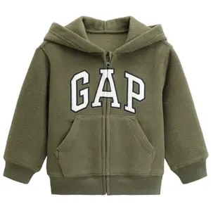 Детская флисовая куртка с аппликацией логотипа GAP, зеленый