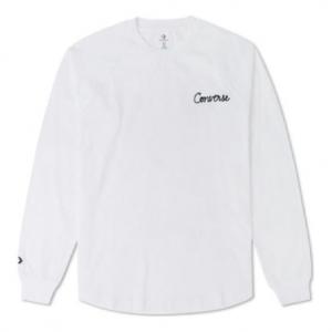 Футболка Converse Chain Stitch Long Sleeve Raglan T-Shirt 'White' 10024585-A01, белый