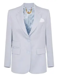 Однобортный пиджак с платком в нагрудном кармане Elisabetta Franchi, синий