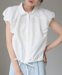 Рубашка с широким ленточным подолом и рукавами-баллонами