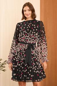 Платье мини из шифона с плиссе Love & Roses, розовый