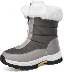 Женские зимние ботинки HESBITEUL для улицы: легкие снегоходные сапоги для катания на лыжах, 2329Grey