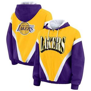 Женская золотая/фиолетовая ветровка Los Angeles Lakers с контрастными вставками на молнии Wear By Erin Andrews