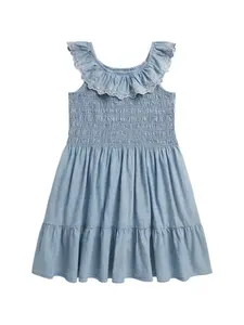 Платье с оборками Polo Ralph Lauren Kids, синий