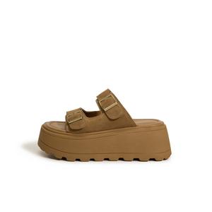 Milan love song Металлические противоскользящие износостойкие шлепанцы женские - верблюжий, цвет Camel