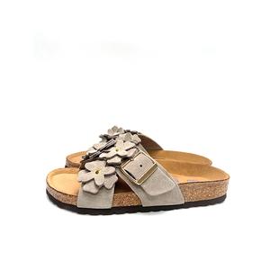 Тапочки-слайды женские, нескользящие, с защитой от запаха Boku, Gray Floral Slippers