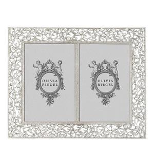 Двойная рамка серебристого цвета Olivia Riegel, 4 x 6 дюймов, слоновая кость/кремовый