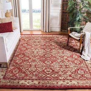 Ковер SAFAVIEH, 244 x 305 см, - коллекция Anatolia - большой - Red & Ivory, ручной работы из шерсти, традиционный восточный дизайн, идеально для гостиной, спальни, офиса, столовой (AN583B)