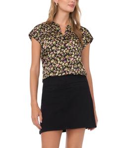 Женская футболка с V-образным вырезом и короткими рукавами Vince Camuto, Rich Black