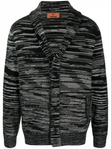 Кашемировый кардиган в полоску Missoni, черный