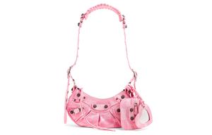 Le Cagole Хлопковая С Джинсовой Вставкой Кроссбоди Сумка, Мини Сумка Через Плечо Женская Розовая Balenciaga