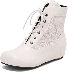 Женские удобные ботильоны на шнуровке LYYSKY. Размер соответствует длине стопы, см. таблицу размеров и описание товара. Размеры US4-US17/EU34-EU50, White(15-6)