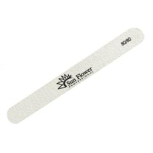 Пилочка для ногтей прямая белая #80/80, SUNFLOWER