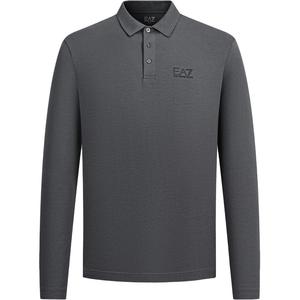 Мужская рубашка-поло с длинными рукавами Emporio Armani, серый