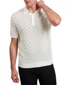 Водолазка с коротким рукавом из текстурированного шелка и хлопка Waterby Ted Baker, белый