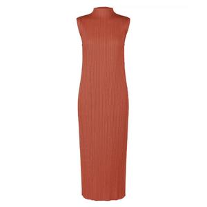 ISSEY MIYAKE Женское платье без рукавов оранжево-красное