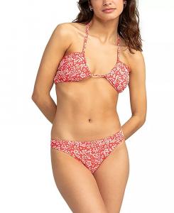 Юниорский бикини-топ Margarita Bandeau с вырезом через шею и хипстерские плавки бикини Roxy, красный