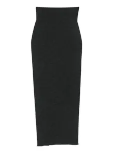 Юбка макси из вирджинской шерсти с завышенной талией Alberta Ferretti, серый