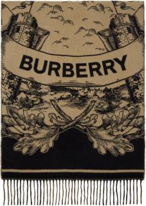 Бежевый двусторонний шарф EKD из кашемира Burberry, Archive beige