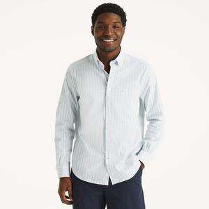 Мужская рубашка Nautica из непромокаемой ткани в полоску для работы, цвет bright white
