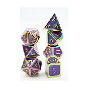 Набор Poly — жженый опал с аметистом (7), Dice Sets - Metal (Foam Brain Games)