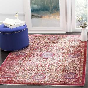 Ковер SAFAVIEH, 122 x 183 см, Sutton Collection Fuchsia / Ivory SUT402D в стиле бохо ориентал с эффектом потертости