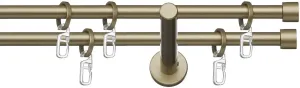 Карниз indeko "Андракс", 2 направляющие, фиксированного размера, полный комплект, включая кольца и крепежный материал 160 см, Ø 12 мм, цвет goldfarben/messingfarben
