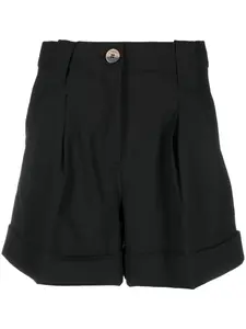 Шорты Drapey с завышенной талией GANNI, черный