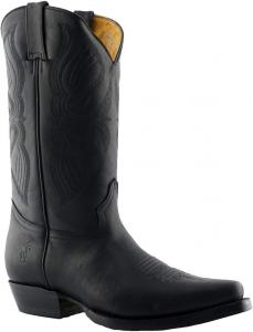 Мужские кожаные сапоги Grinders Louisiana с кубинским каблуком для ковбойских танцев, черный