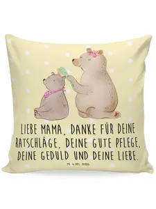 Подушка Mr & Mrs Panda 40x40 Bär Kind, пастельно-желтый