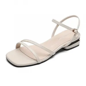 Lan Miao Женские сандалии на плоской подошве с одной застежкой абрикос, цвет Apricot