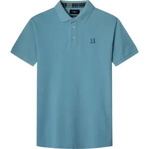 Поло с коротким рукавом Hackett Heritage Madras Trim, синий