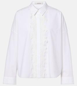 Блузка из хлопчатобумажной поплиновой ткани с кружевной отделкой Dorothee Schumacher, Pure White
