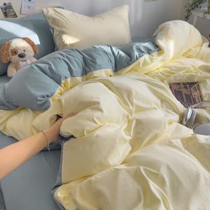 AVIVI Комплект постельного белья 4 предмета, простыня на резинке 180 см, пододеяльник 220x240 см