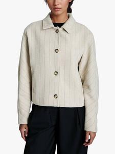 Кропированная приталенная куртка из шерсти в ёлочку EAST 42ND