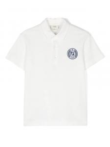 Fendi Kids рубашка поло с вышитым логотипом, белый