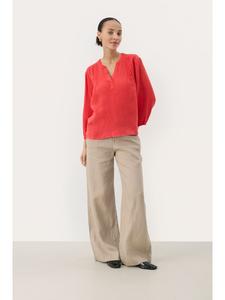 Блузка с длинными рукавами NyaraPW, прямого кроя, горько-сладкого цвета PART TWO