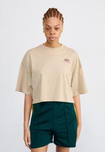 Футболка Alpha Industries CROPPED, Organic Beige/Beige
