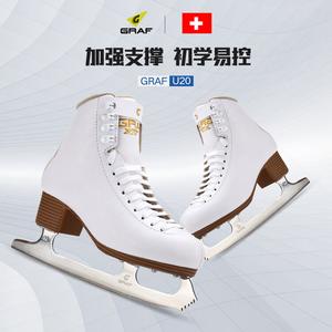 GRAF Коньки для фигурного катания Swiss Figure Skating Blades Professional Ice Skates для начинающих и всех возрастов U20 белые [готовы к использованию] размер 34