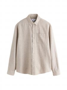 Next Рубашка на пуговицах бежевого цвета Regular fit