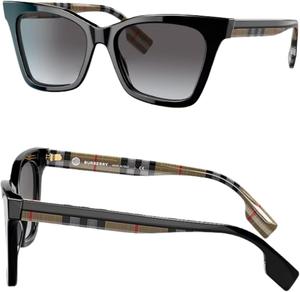 Солнцезащитные очки BURBERRY KNIGHT BE4358 квадратной формы, изготовленные методом литья под давлением, в комплекте с роскошным набором для очков, Black Frame | Light Grey Gradient Dark Blue Lens