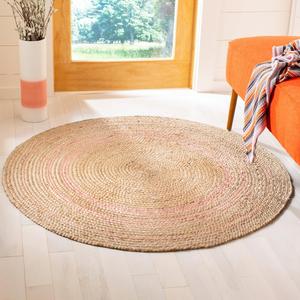 SAFAVIEH Natural Fiber Round Collection круглый ковер 92 x 92 см Pink NF807U ручной работы в стиле боу-чарм из плетеного джута