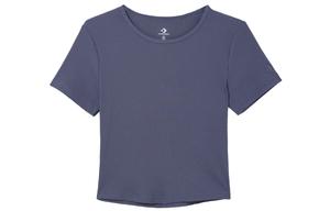 Облегающая ребристая футболка Converse, фиолетовая